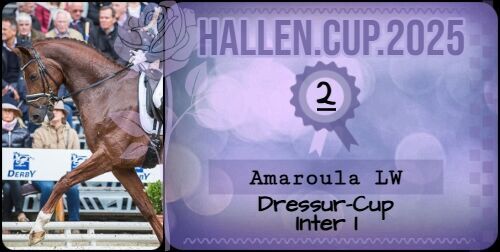03.04.2025: Reservesiegerin beim Hallen Cup Dressur Inter I 2025 Reservesiegerin beim Hallen Cup Dressur Inter I 2025