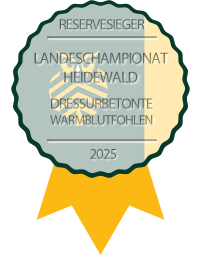 16.08.2025: Reserve Landesfohlenchampion der dressurbetonten Vesländer Heidewald Reserve Landesfohlenchampion der dressurbetonten Vesländer Heidewald